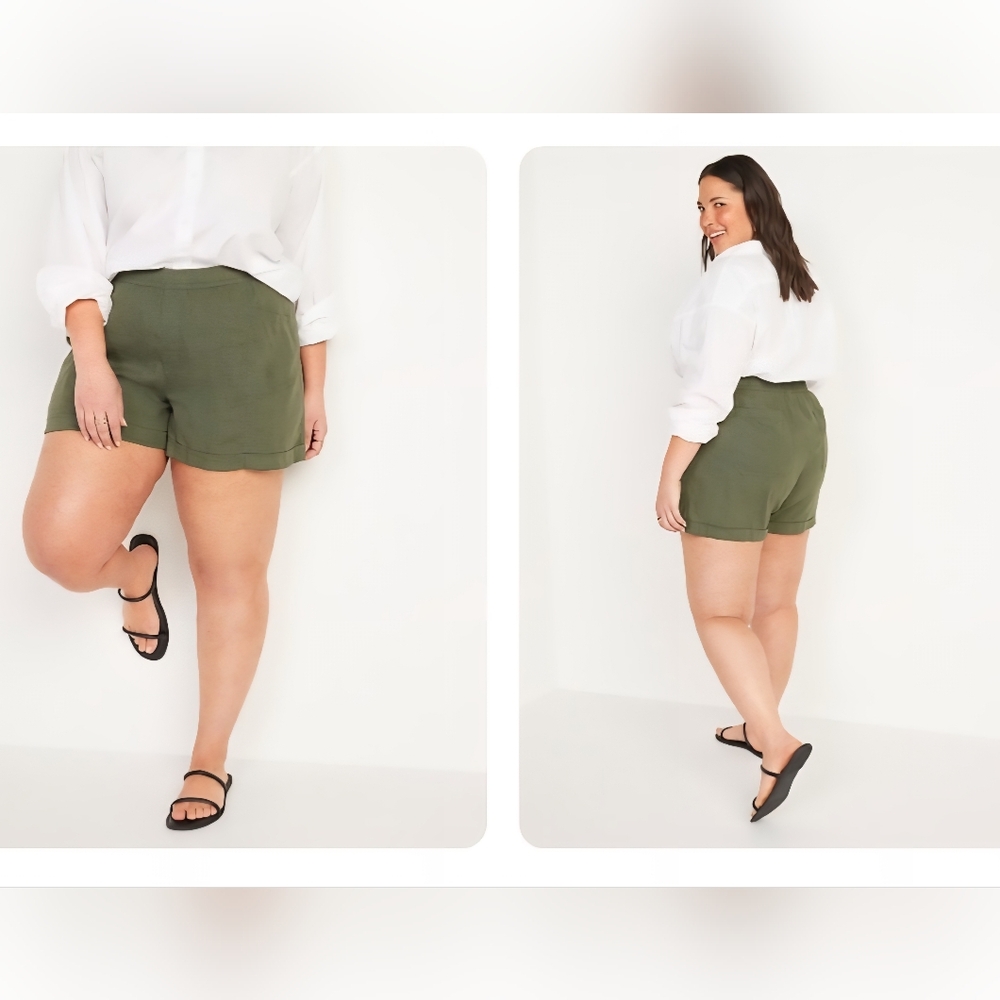 OLD NAVY High Waisted Lininen Blend Shorts 3.5" Inseam